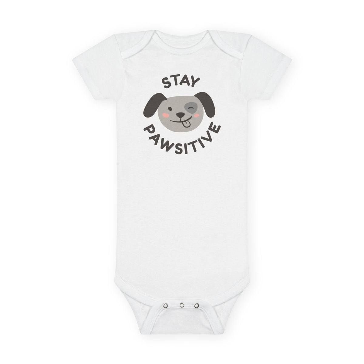 Baby Bodysuit Unisex Short Sleeve Stay Pawsitive — by Mariu del Campo
