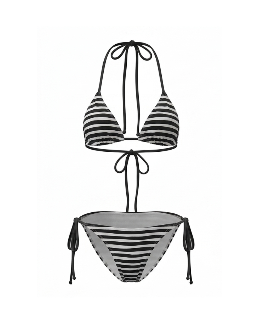 Swimsuit Women's Bikini Black Striped — by Mariu del Campo