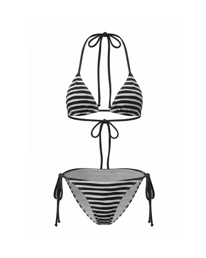 Swimsuit Women's Bikini Black Striped — by Mariu del Campo