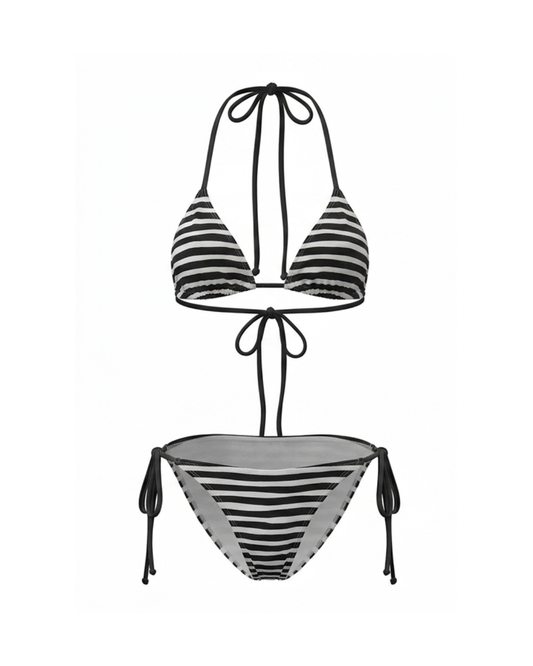 Swimsuit Women's Bikini Black Striped — by Mariu del Campo