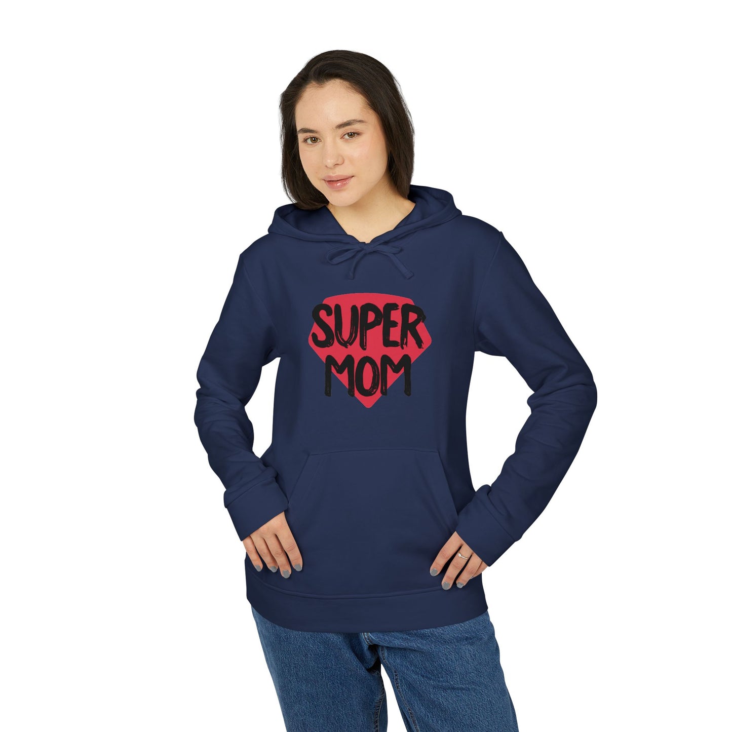 adidas® Unisex Fleece Hoodie Super Mom by Mariu del Campo.