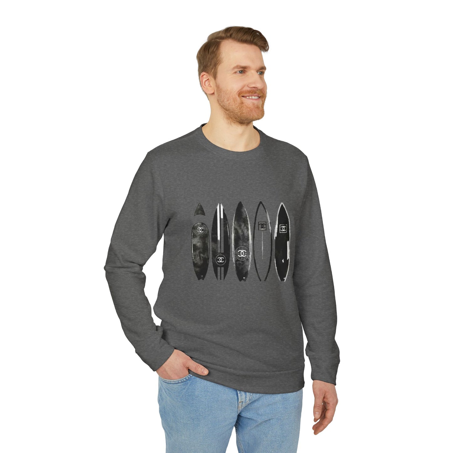 adidas® Unisex Fleece Crewneck Surf — by Mariu del Campo
