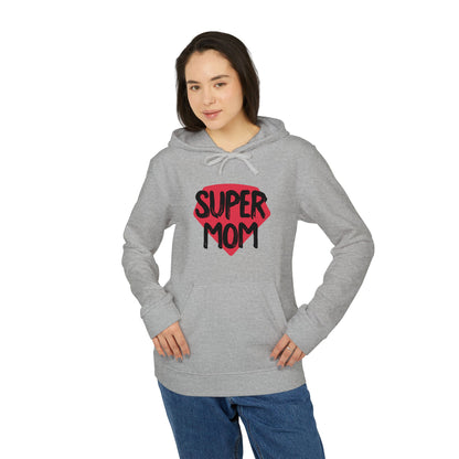 adidas® Unisex Fleece Hoodie Super Mom by Mariu del Campo.