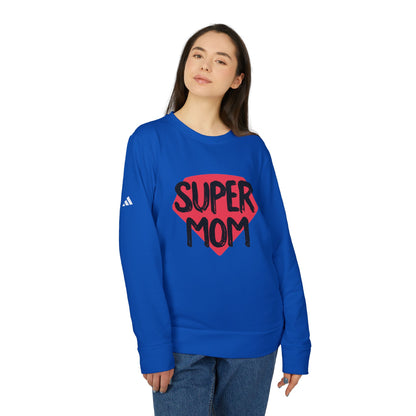 adidas® Unisex Fleece Crewneck Sweatshirt Super Mom by Mariu del Campo.