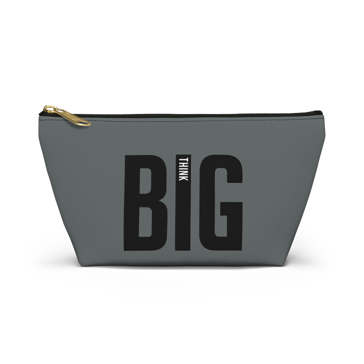 Accessory Pouch T-Bottom Think Big by Mariu del Campo — zipper detail and artwork print