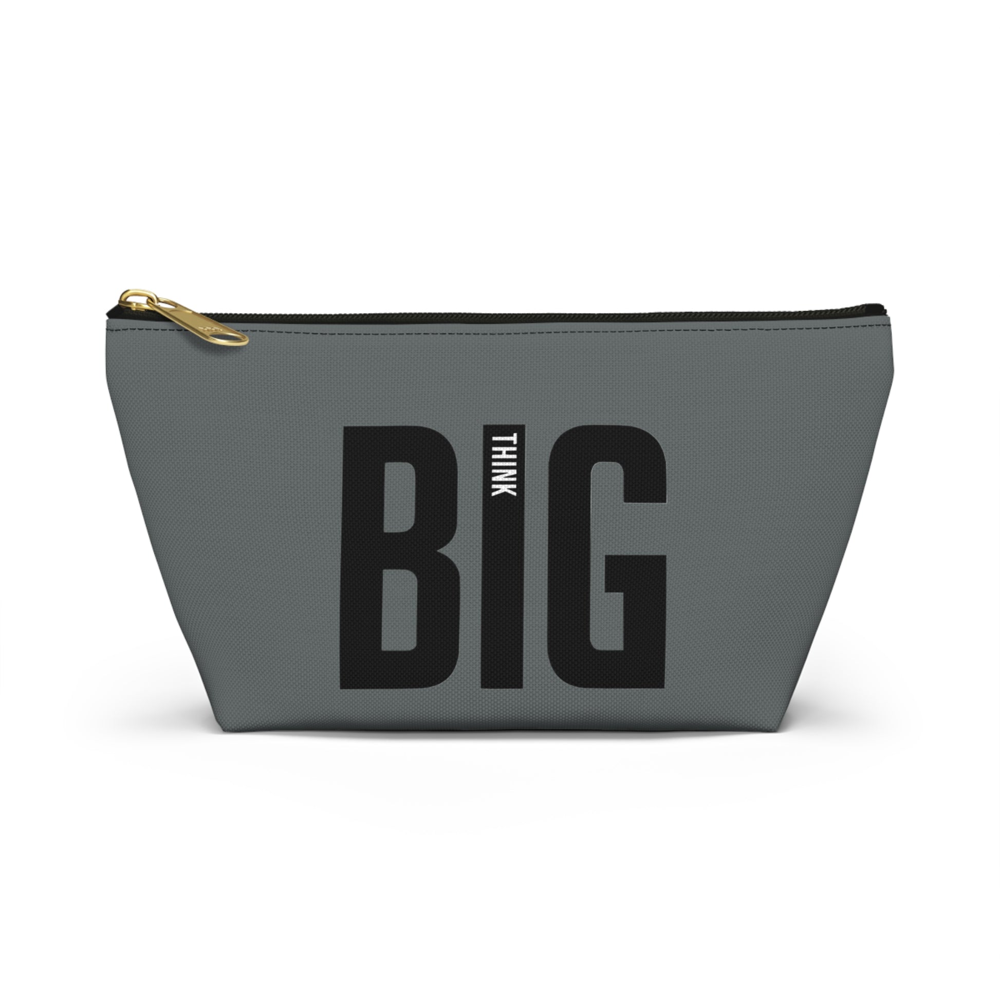 Accessory Pouch T-Bottom Think Big by Mariu del Campo — zipper detail and artwork print