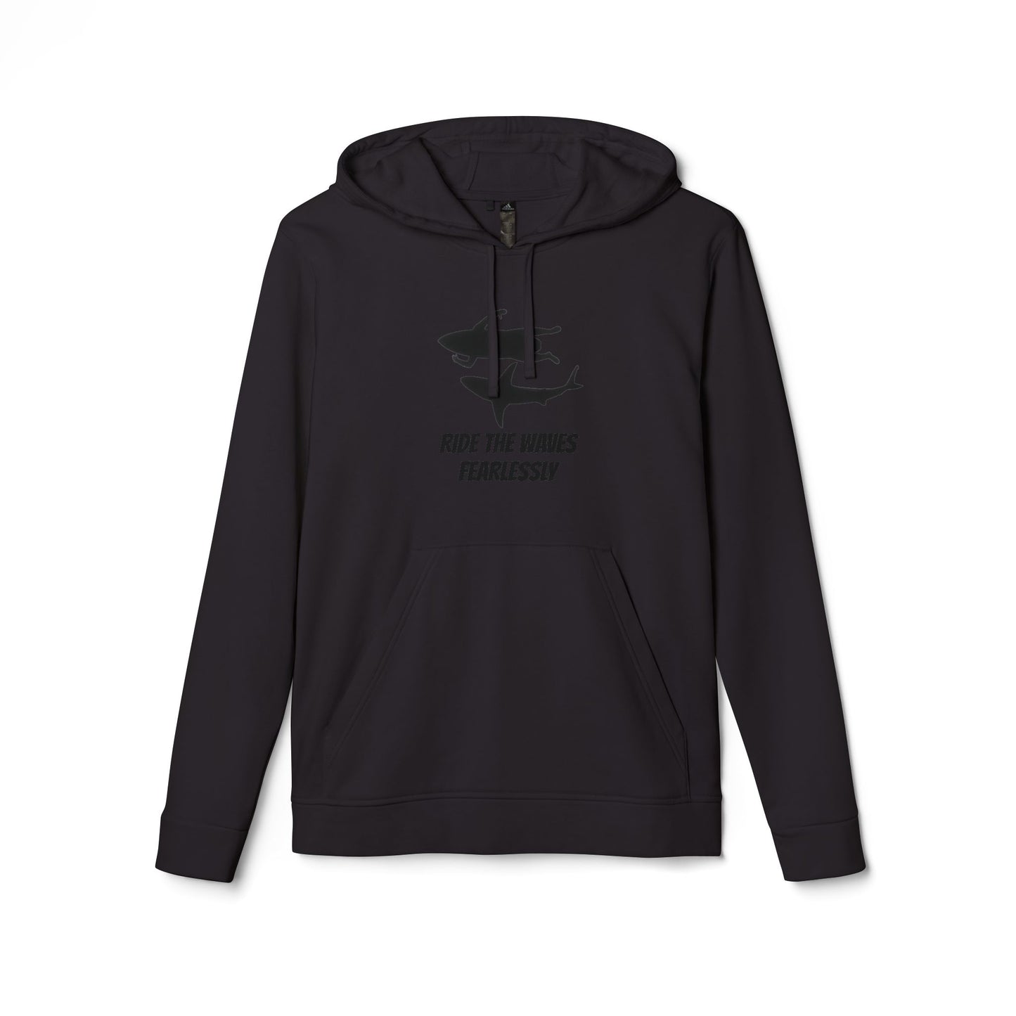adidas® Unisex Fleece Hoodie Ride the Waves Fearlessly — by Mariu del Campo