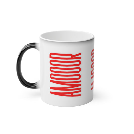 Mug Amooor Magic Mug - Perfect Gift for Valentine's Day & Coffee Lovers by Mariu del Campo.
