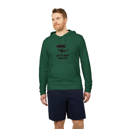 adidas® Unisex Fleece Hoodie Ride the Waves Fearlessly — by Mariu del Campo