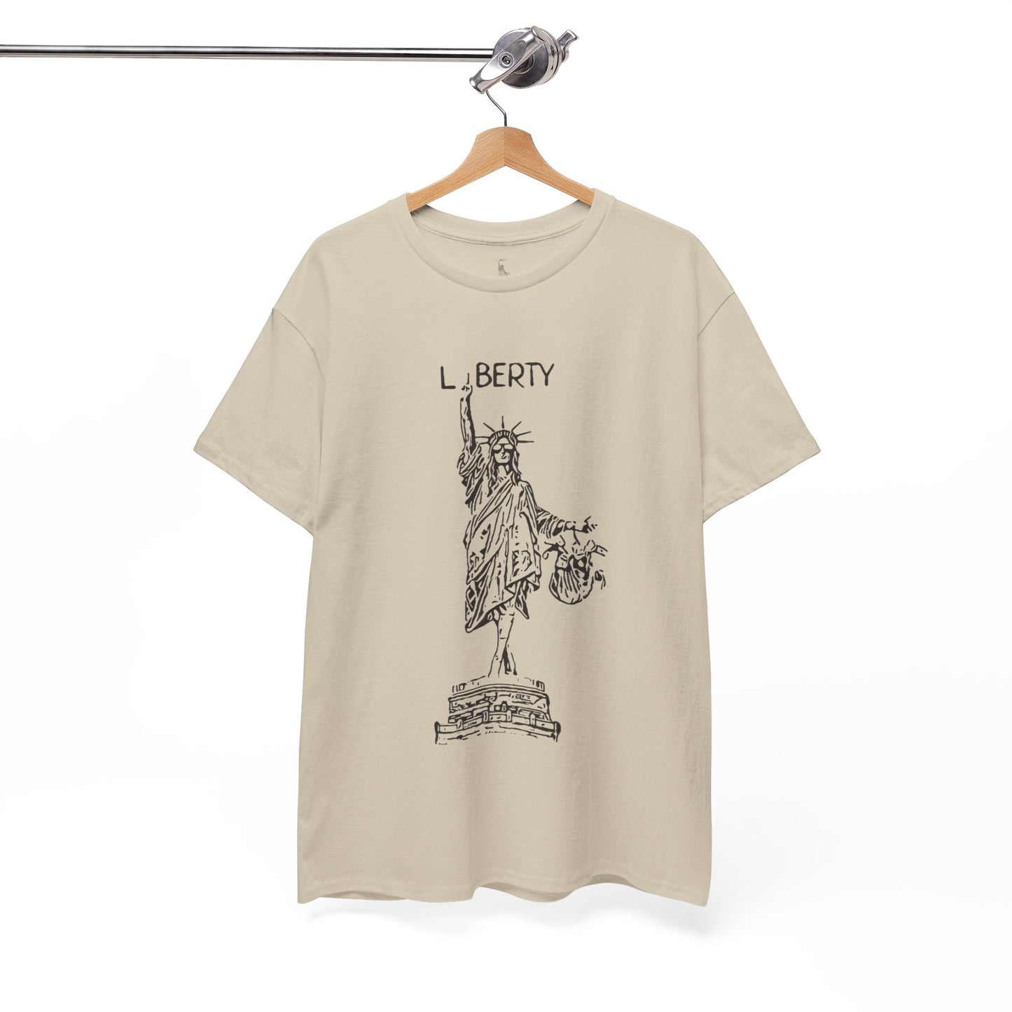 T-Shirt Statue of Liberty Unisex Cotton by Mariu del Campo — charcoal front view