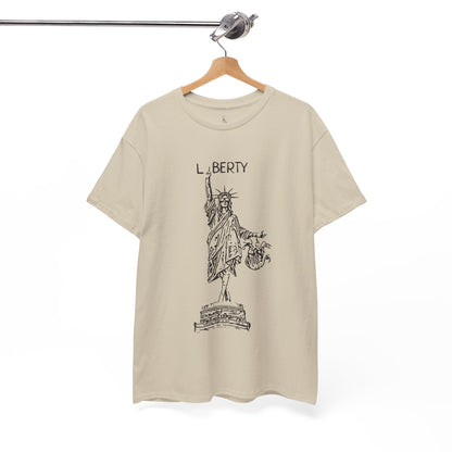 T-Shirt Statue of Liberty Unisex Cotton by Mariu del Campo — charcoal front view
