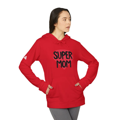 adidas® Unisex Fleece Hoodie Super Mom by Mariu del Campo.