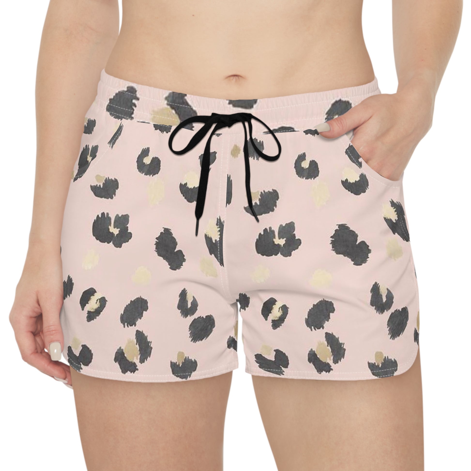Shorts Women's Casual Leopard by Mariu del Campo — front view all-over print