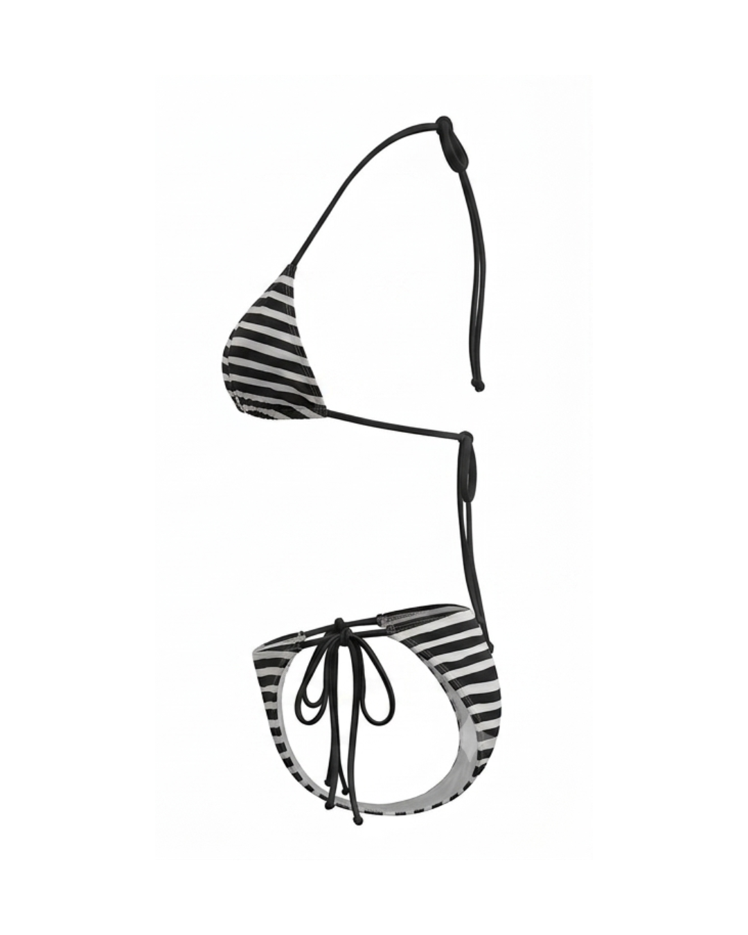 Swimsuit Women's Bikini Black Striped — by Mariu del Campo