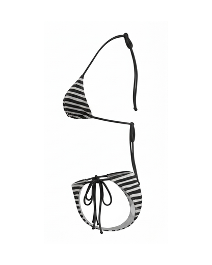 Swimsuit Women's Bikini Black Striped — by Mariu del Campo