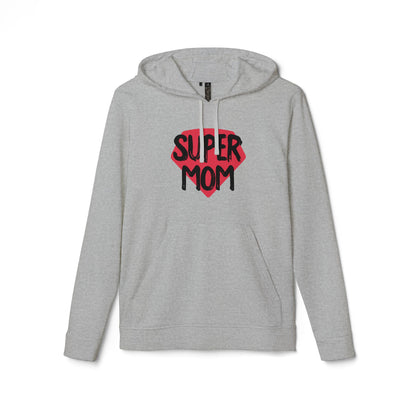 adidas® Unisex Fleece Hoodie Super Mom by Mariu del Campo.