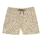 Swim Shorts Unisex Leopard Print by Mariu del Campo — white drawstring option