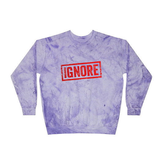 Sweatshirt Unisex Color Blast Crewneck Ignore — by Mariu del Campo