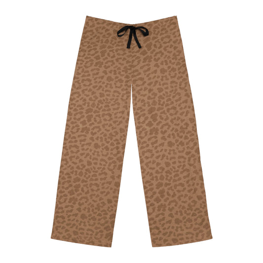 Pajama Men's Pants Brown Leopard by Mariu del Campo — waistband and drawstring detail