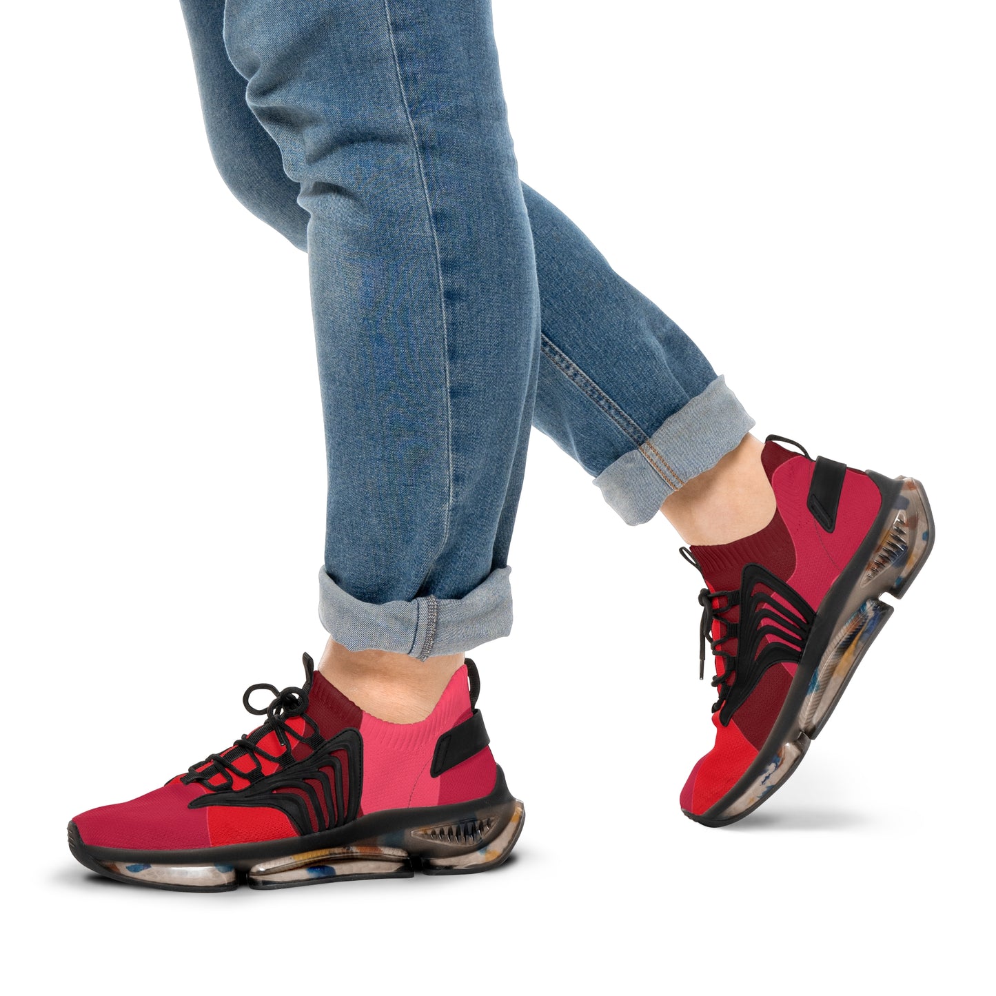 Sneakers unisex Mesh dark red by Mariu del Campo.