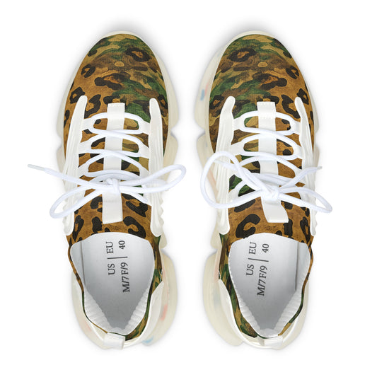 Sneakers Women's Mesh Leopard Camo by Mariu del Campo — side profile view