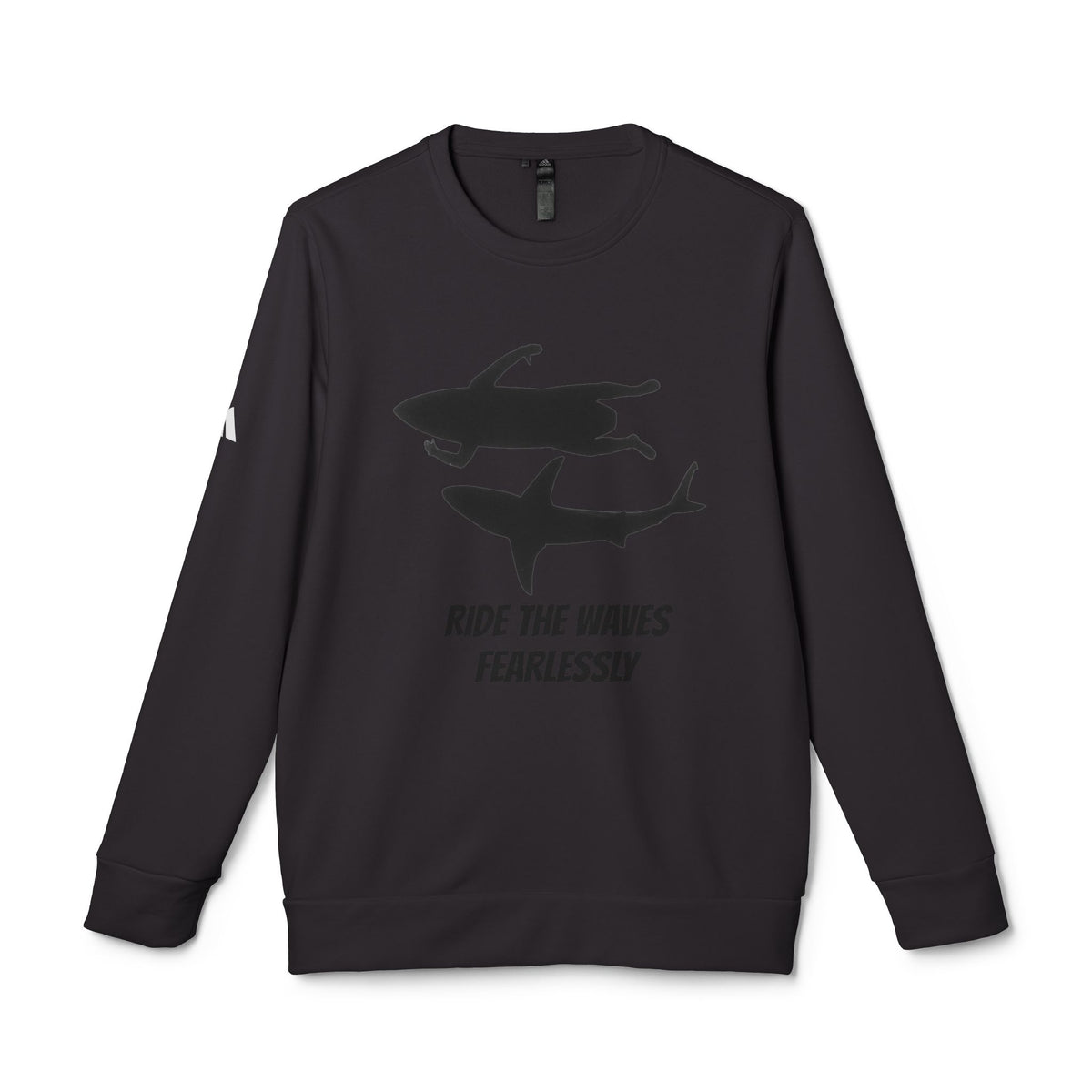 adidas® Unisex Fleece Crewneck Ride the Waves Fearlessly — by Mariu del Campo
