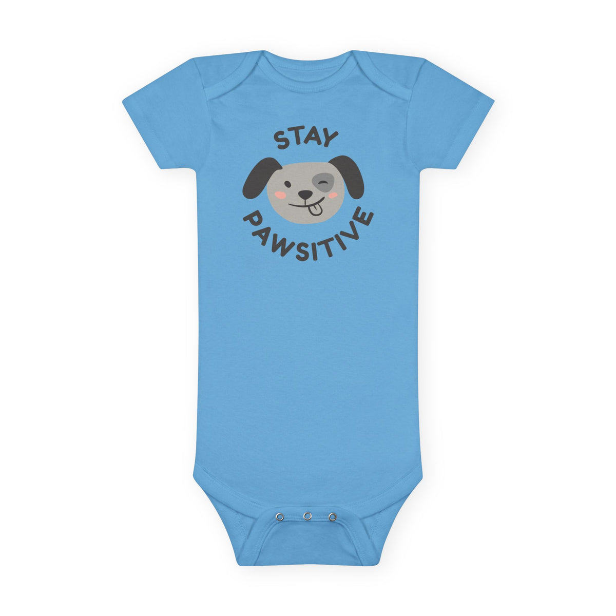Baby Bodysuit Unisex Short Sleeve Stay Pawsitive — by Mariu del Campo