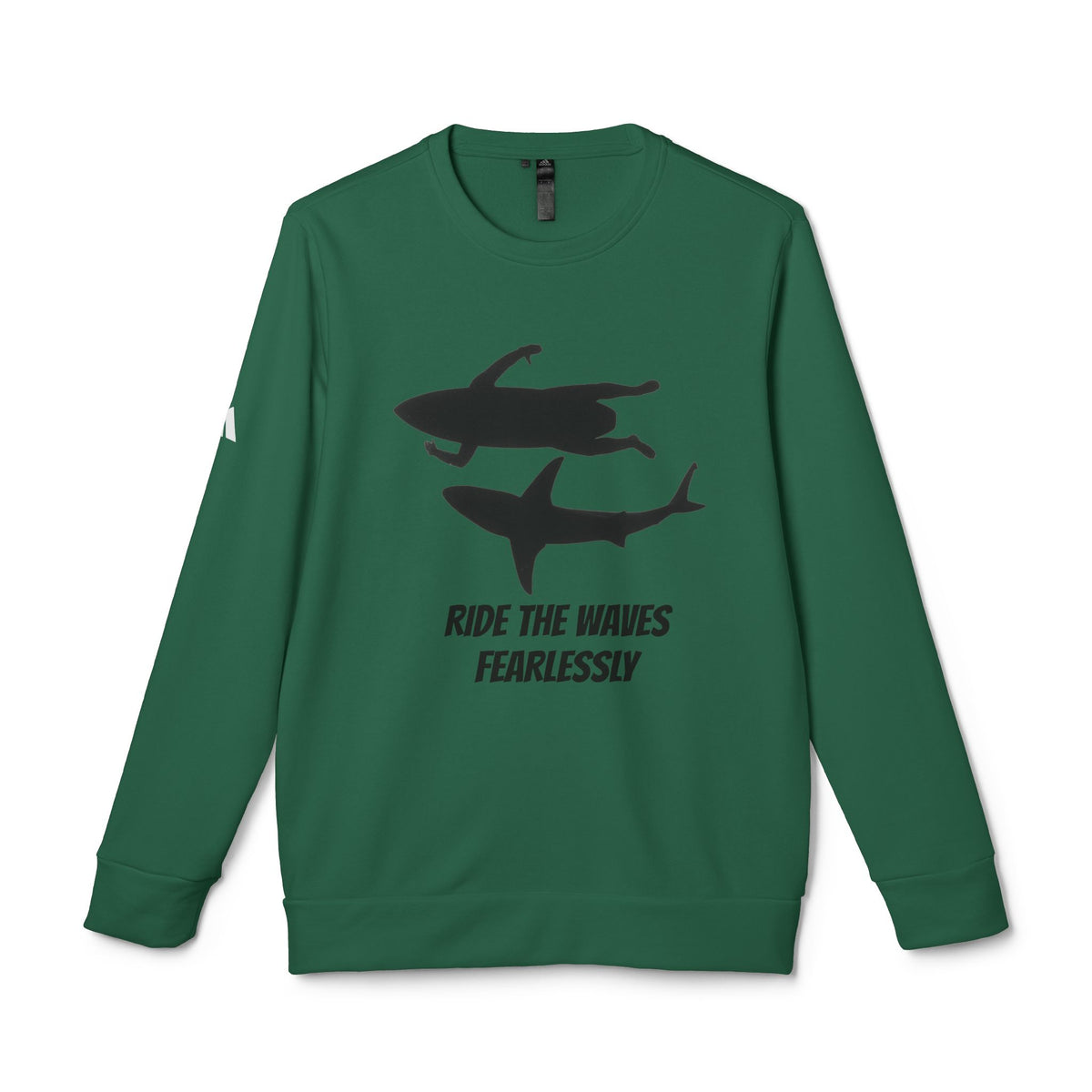 adidas® Unisex Fleece Crewneck Ride the Waves Fearlessly — by Mariu del Campo