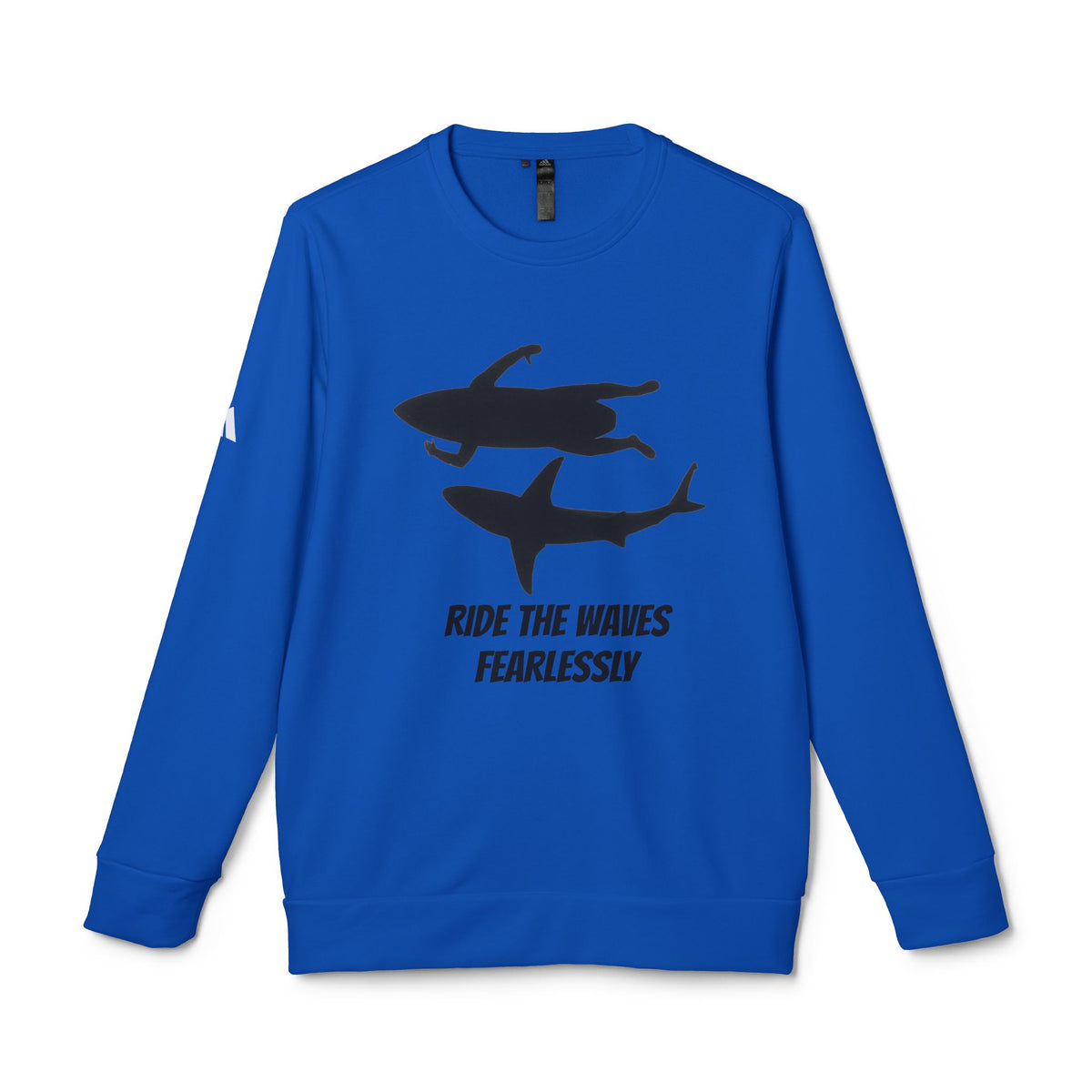 adidas® Unisex Fleece Crewneck Ride the Waves Fearlessly — by Mariu del Campo