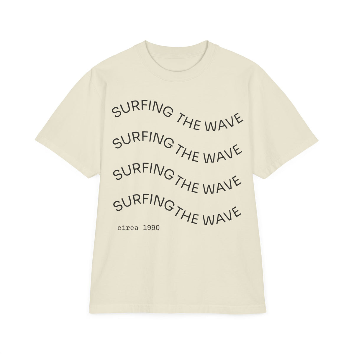 T-Shirt Surfing Wave Unisex Vintage Drop Shoulder — by Mariu del Campo