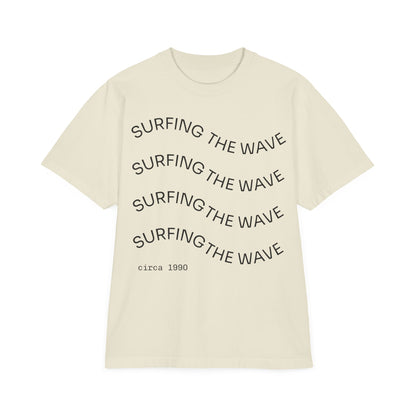 T-Shirt Surfing Wave Unisex Vintage Drop Shoulder — by Mariu del Campo