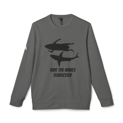 adidas® Unisex Fleece Crewneck Ride the Waves Fearlessly — by Mariu del Campo