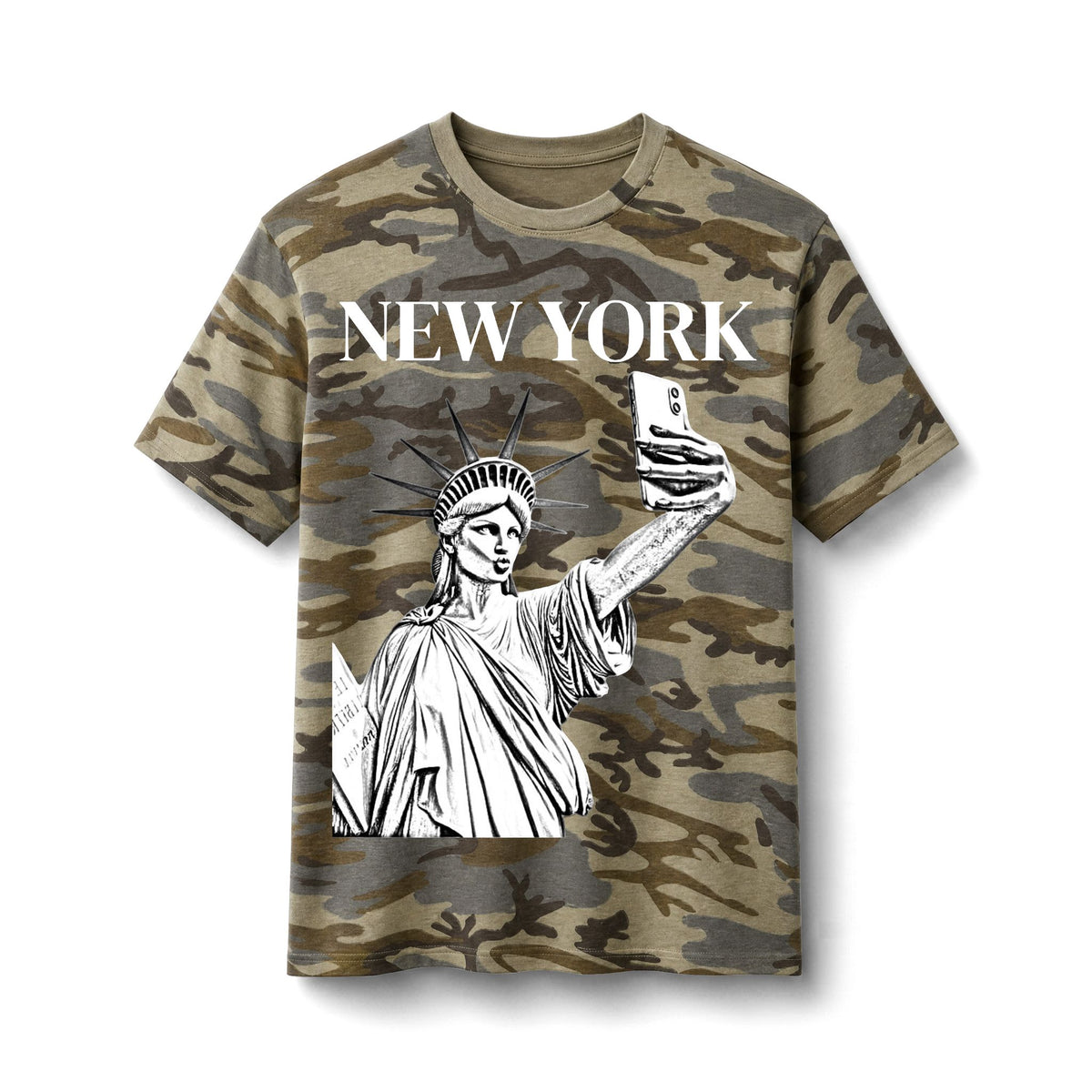 Camo 'New York' Statue of Liberty Tee by Mariu del Campo