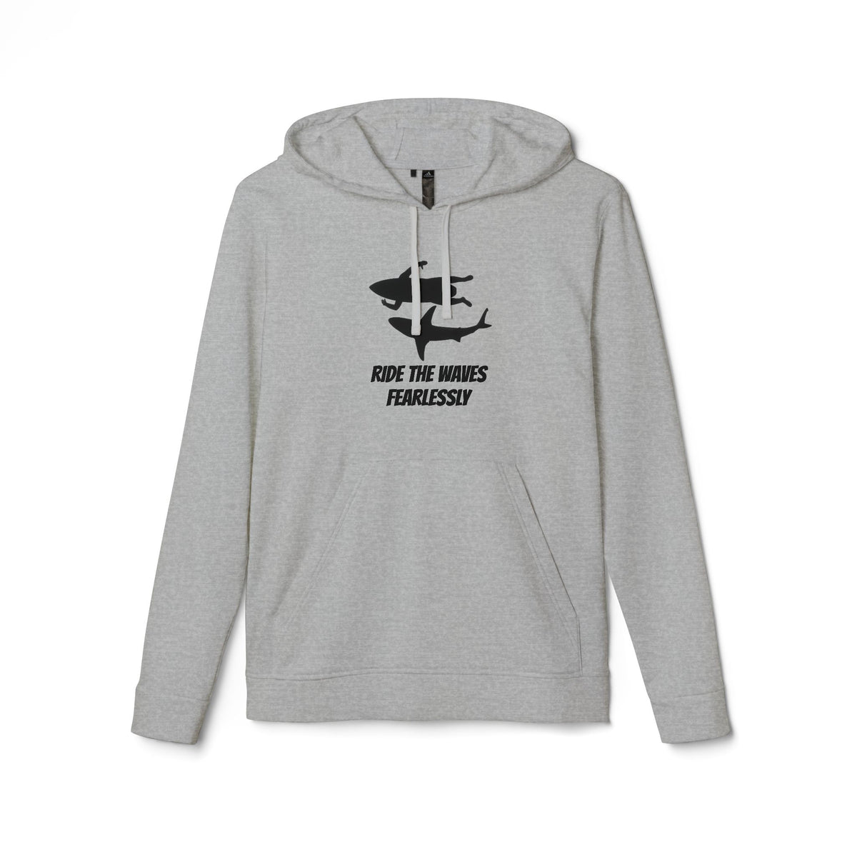 adidas® Unisex Fleece Hoodie Ride the Waves Fearlessly — by Mariu del Campo