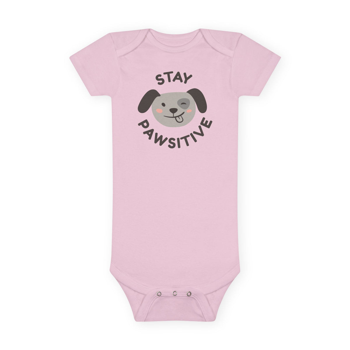Baby Bodysuit Unisex Short Sleeve Stay Pawsitive — by Mariu del Campo