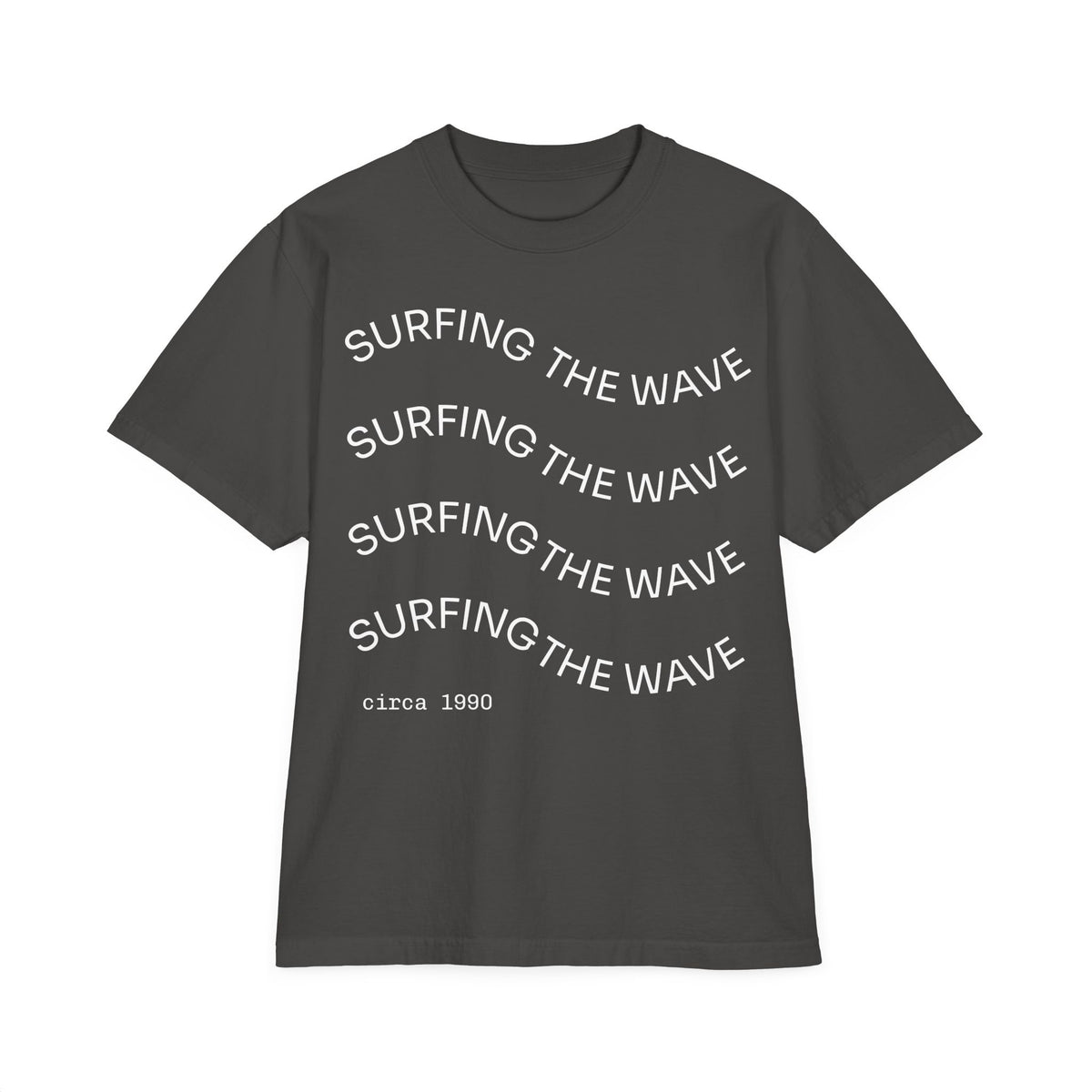 T-Shirt Surfing Wave Unisex Vintage Drop Shoulder — by Mariu del Campo