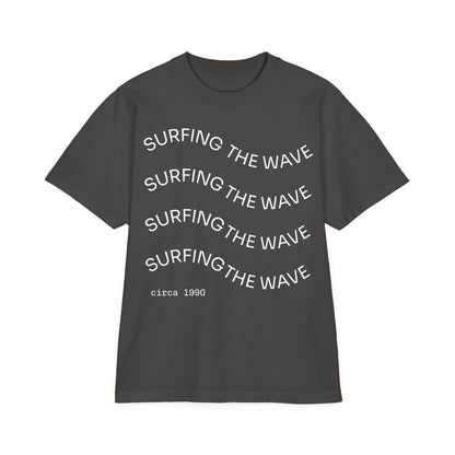 T-Shirt Surfing Wave Unisex Vintage Drop Shoulder — by Mariu del Campo