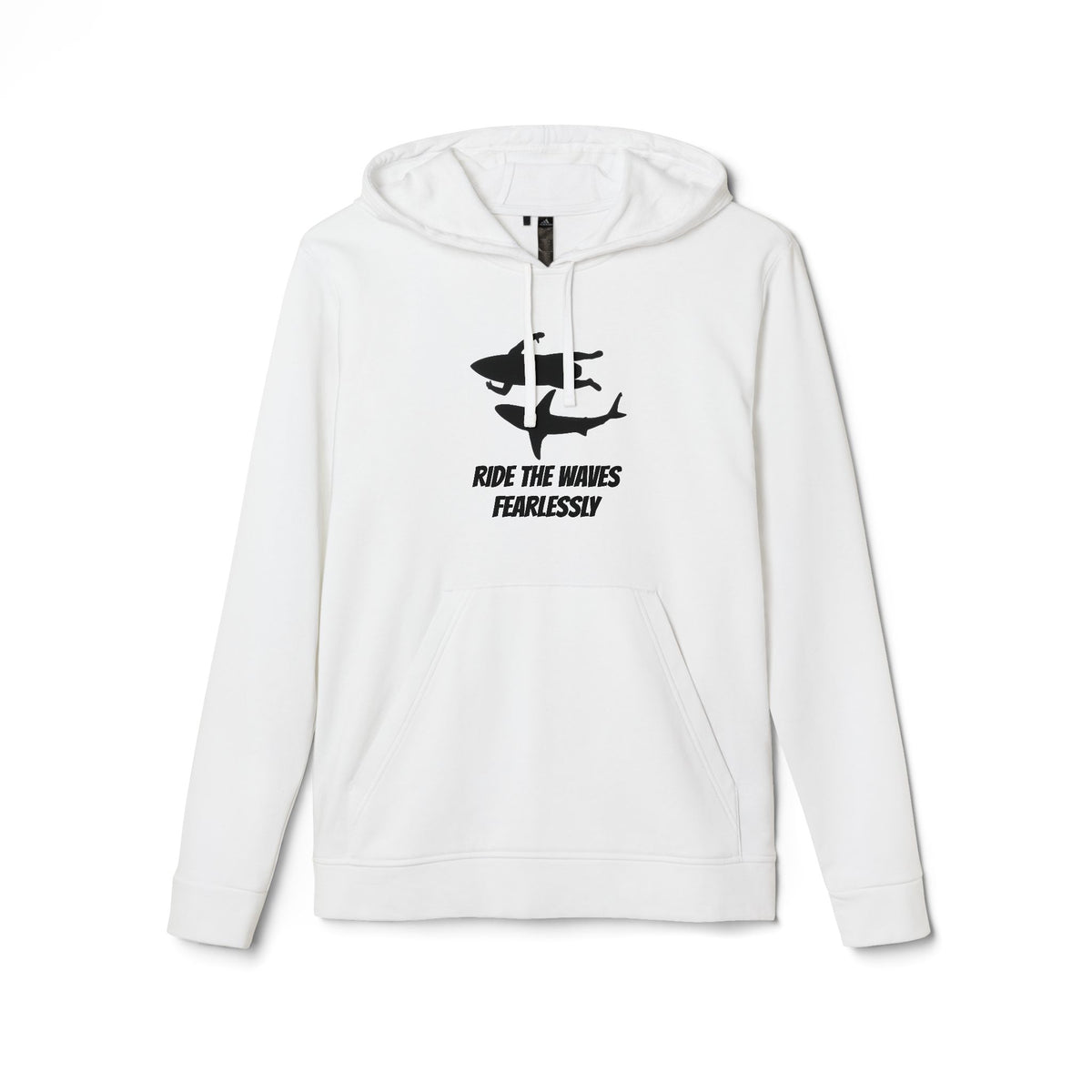 adidas® Unisex Fleece Hoodie Ride the Waves Fearlessly — by Mariu del Campo