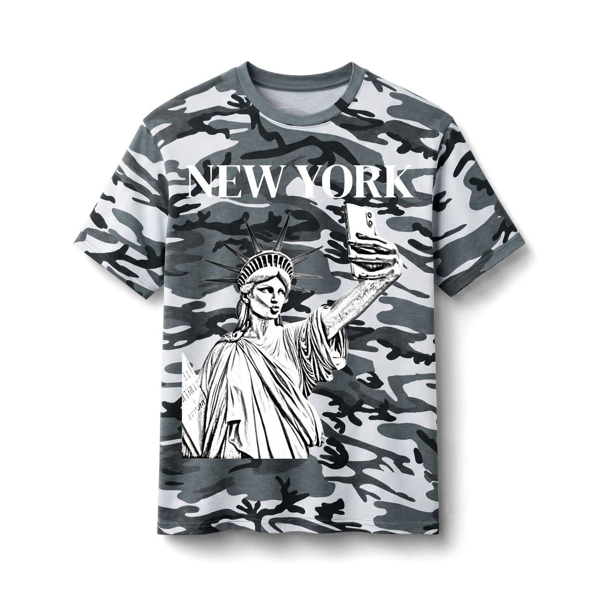 Camo 'New York' Statue of Liberty Tee by Mariu del Campo