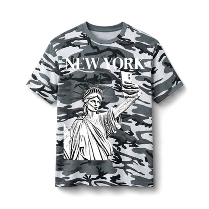 Camo 'New York' Statue of Liberty Tee by Mariu del Campo