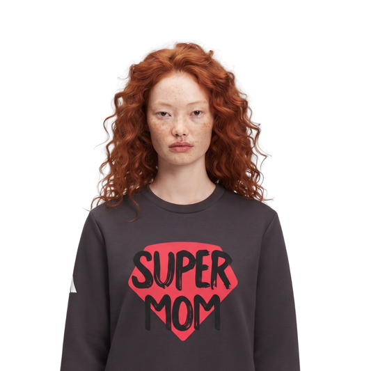 adidas® Unisex Fleece Crewneck Sweatshirt Super Mom — by Mariu del Campo