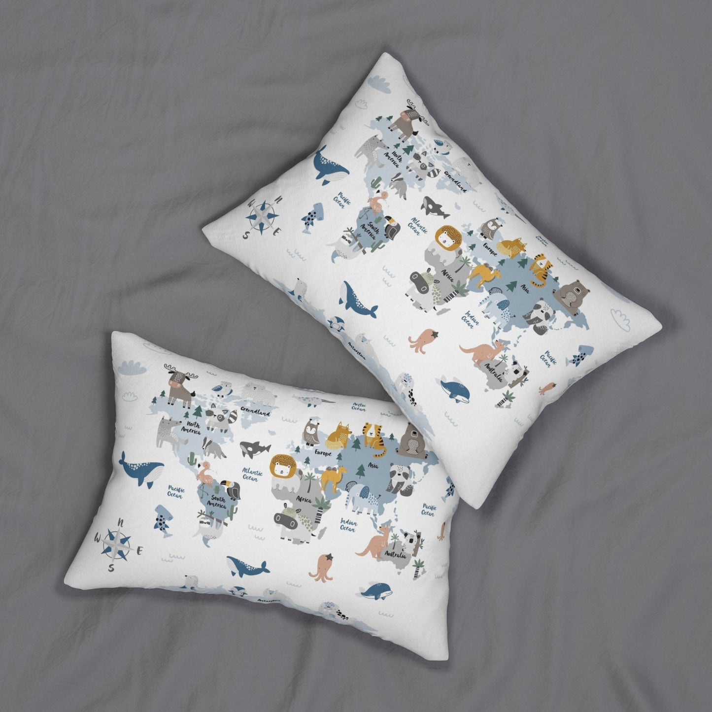 Pillow Spun Polyester Lumbar animal world by Mariu del Campo. - Mariu del Campo