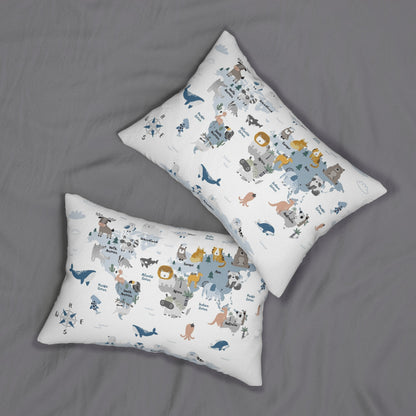 Pillow Spun Polyester Lumbar animal world by Mariu del Campo. - Mariu del Campo