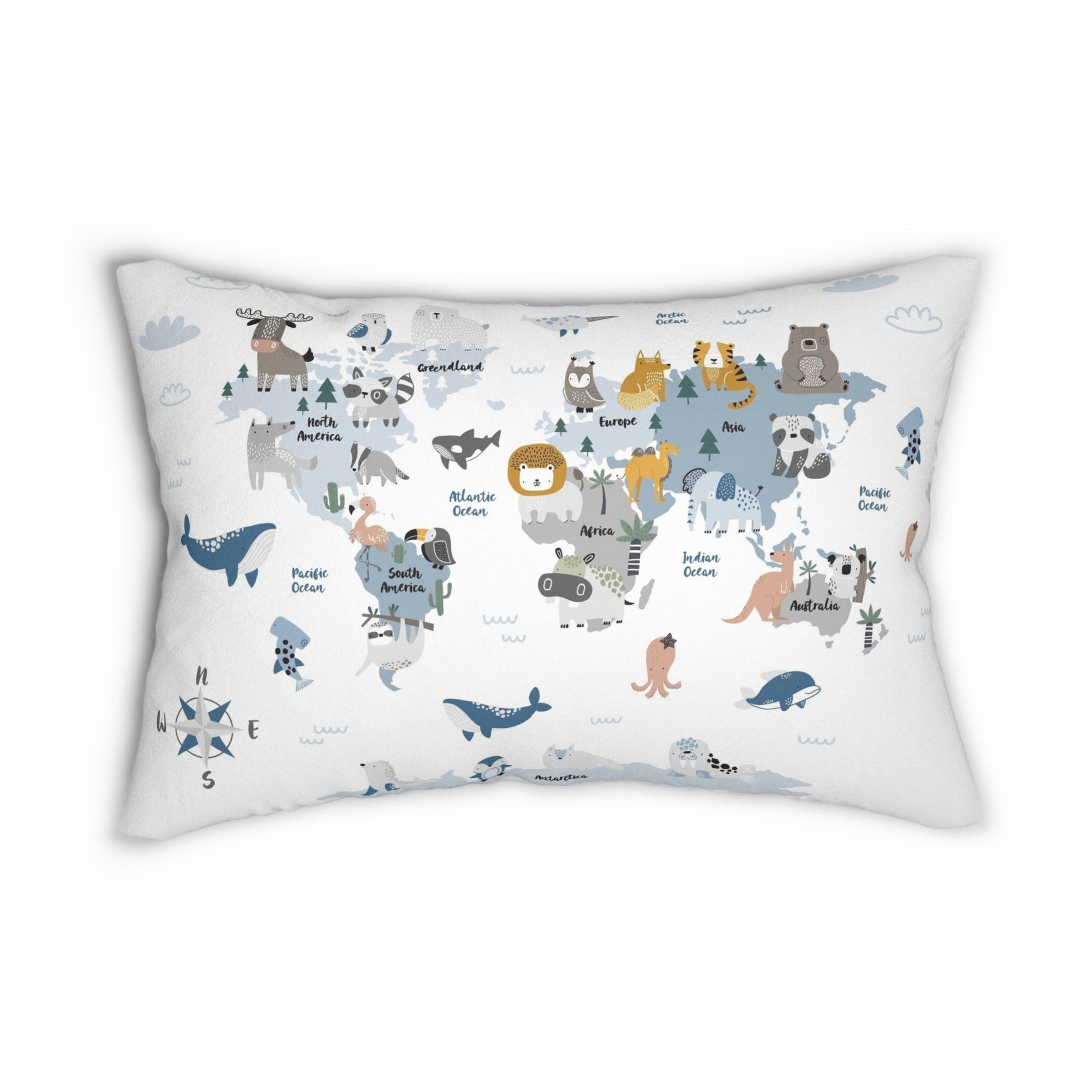 Pillow Spun Polyester Lumbar animal world by Mariu del Campo. - Mariu del Campo