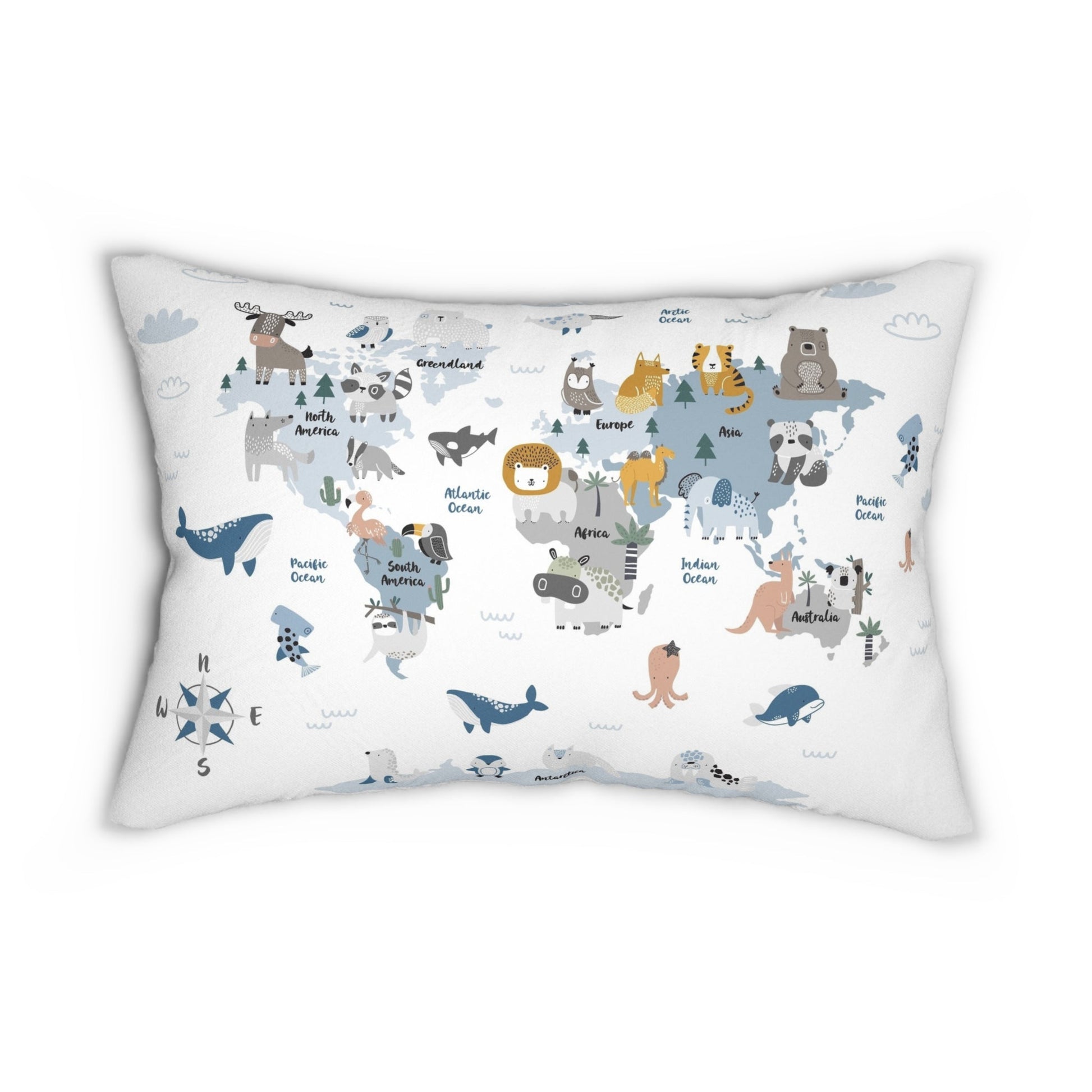 Pillow Spun Polyester Lumbar animal world by Mariu del Campo. - Mariu del Campo