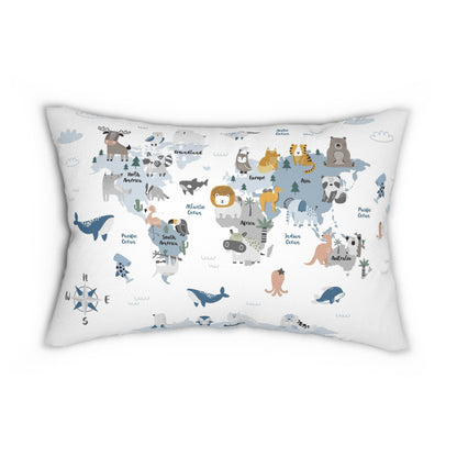 Pillow Spun Polyester Lumbar animal world by Mariu del Campo. - Mariu del Campo
