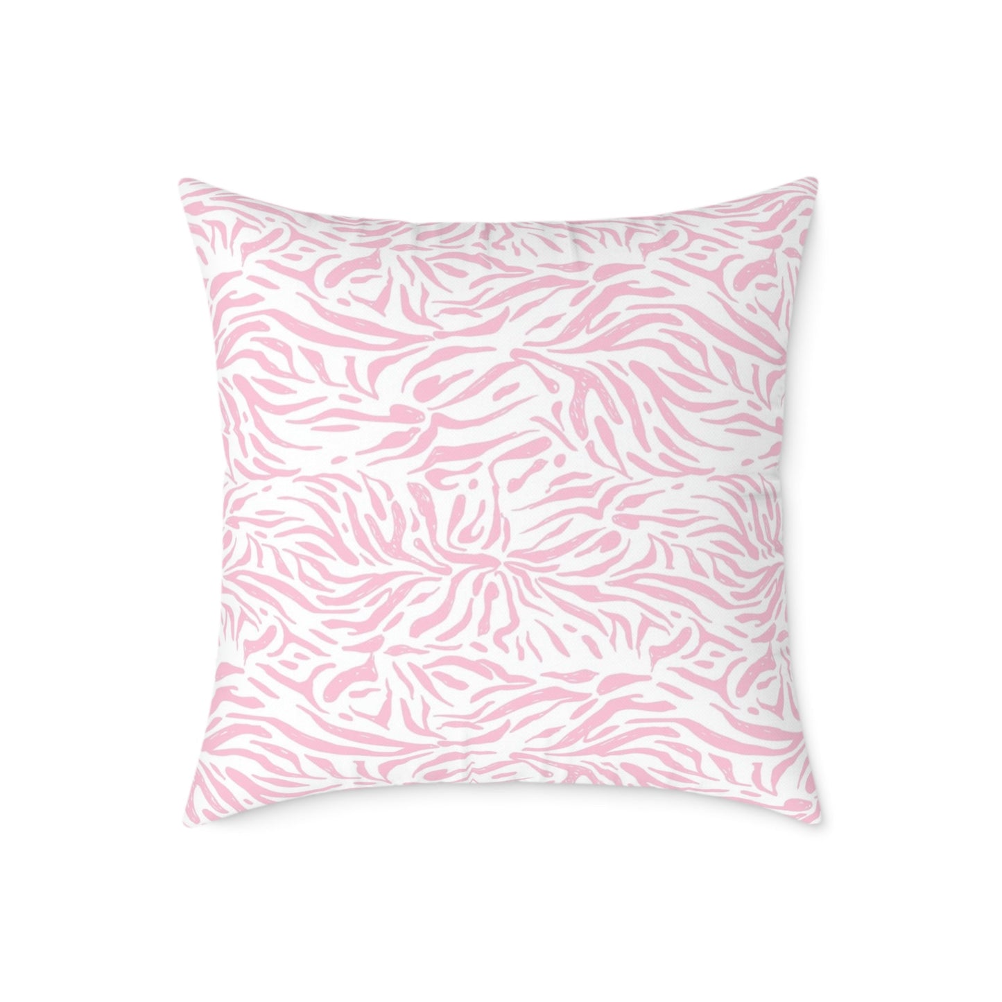 Pillow Square Poly Canvas pink zebra by Mariu del Campo. - Mariu del Campo