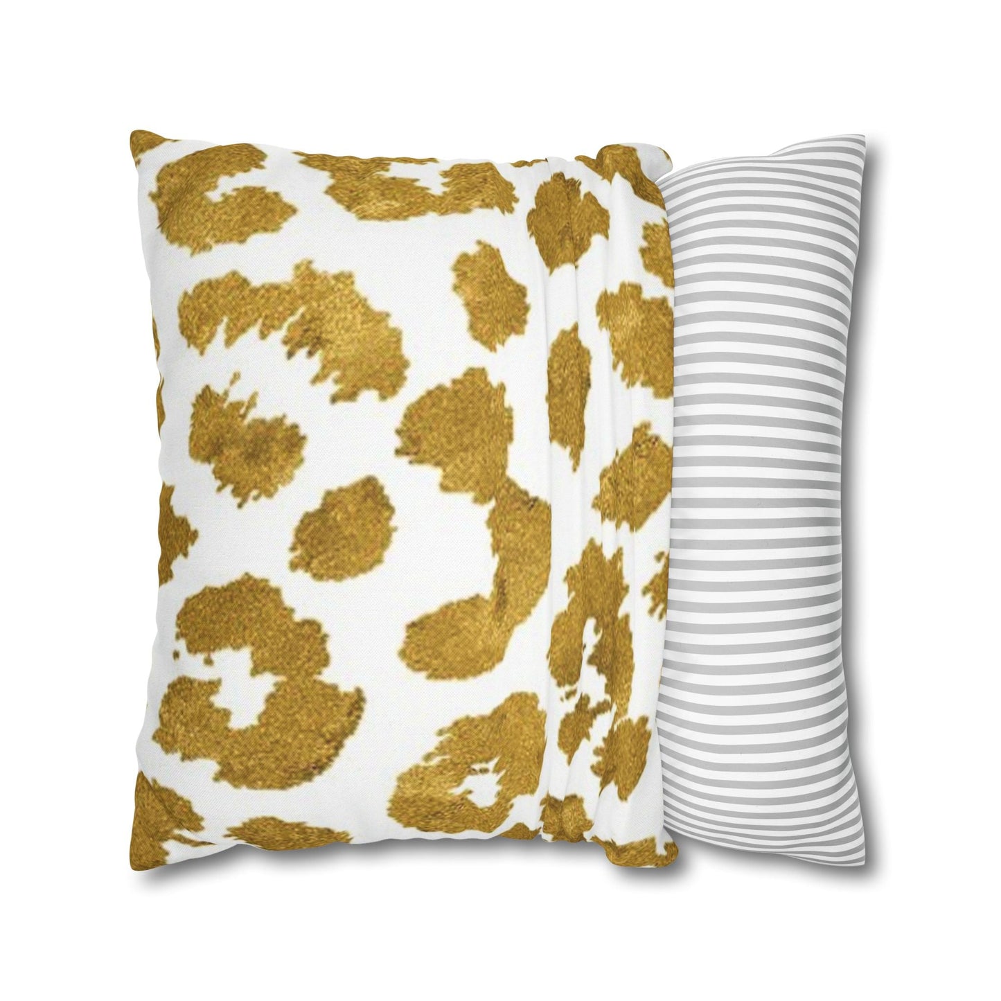 Pillowcase Spun Polyester Square gold leopard by Mariu del Campo. - Mariu del Campo