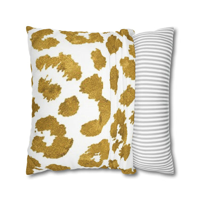 Pillowcase Spun Polyester Square gold leopard by Mariu del Campo. - Mariu del Campo