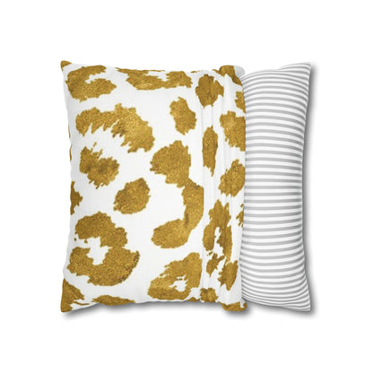 Pillowcase Spun Polyester Square gold leopard by Mariu del Campo. - Mariu del Campo